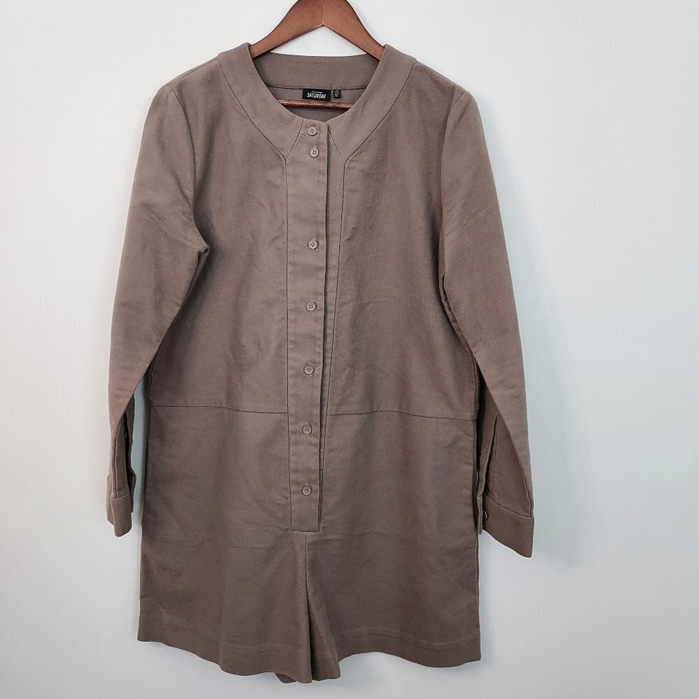 Kate Spade Saturday Behind The Scenes Long Sleeve Tan Romper Size 12